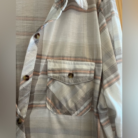 Passport Brown and Orange Plaid Long Sleeve Blouse Size XL - Picture 3 of 7